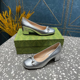 HIGH PUMP 55MM IN SILVER SHEEPSKIN